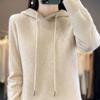 Осень и зима новый вязаный свитер с капюшоном женский топ внутри и снаружи худи свободный и тонкий пуловер