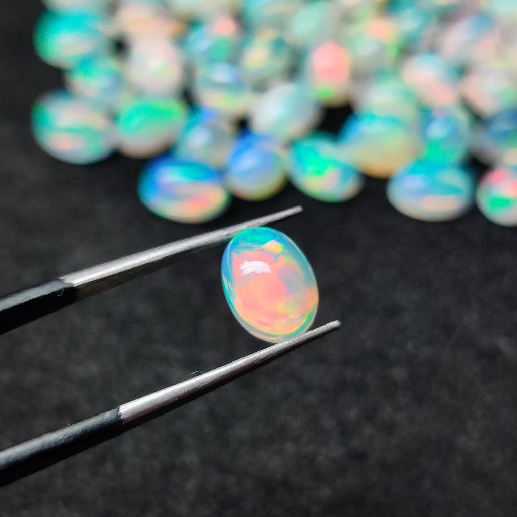 AAA Quality Oval Shape Multi Fire 9x7 MM Opal Cabochon, Healing Stone, Natural Opal Gemstone Lot.