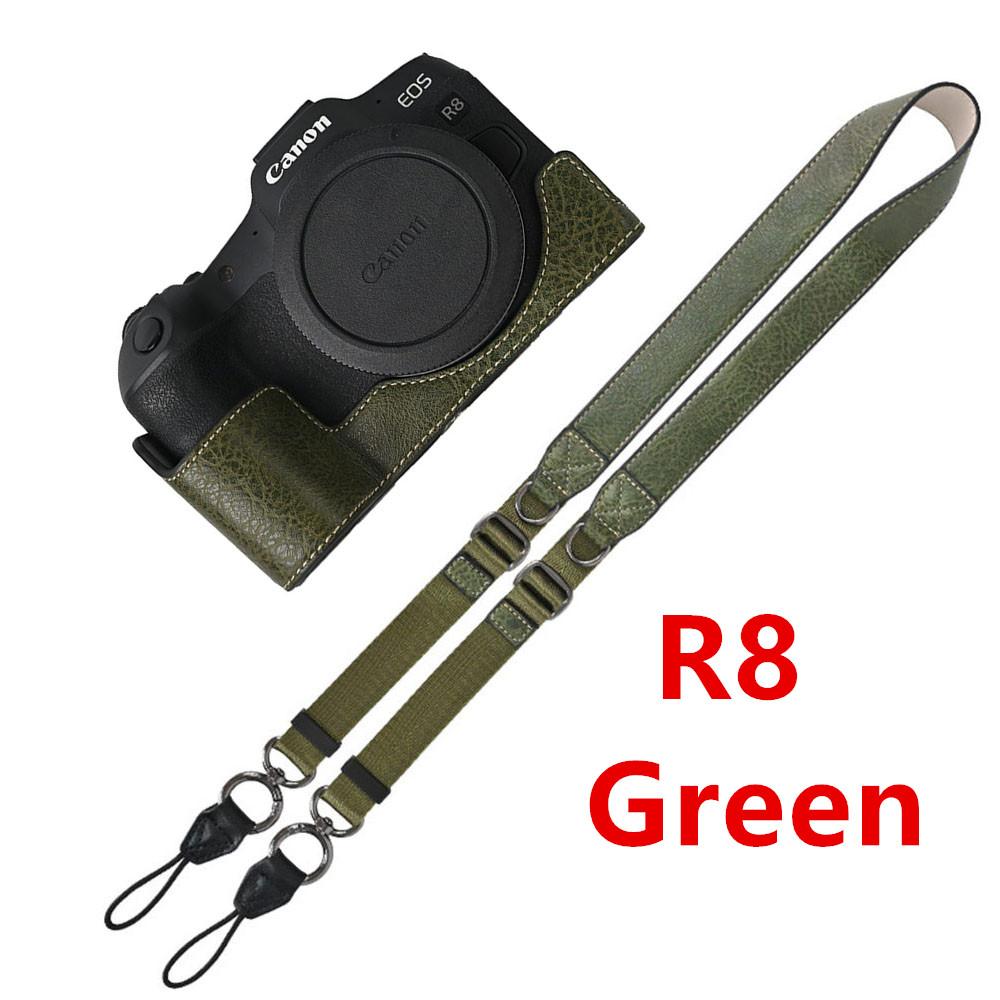 Получехол для камеры из ПУ кожи личи для Canon EOS R50V R50 R100 R8 R10 R5 R5II R6 R6II 200D 200DII SX70HS, чехол с плечевым ремнем