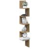 Creative Design Corner Shelf, Artistic Wall Mounted Decorative Storage Rack, Craft Oak 20x20x127.5 Cm Material