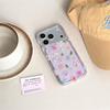 Милый Кавайный Фиолетовый Блестящий Цветочный Чехол для Телефона iPhone 17 16 15 14 Pro Max Пастельный Цветочный Принт Защитная Крышка для Девочек