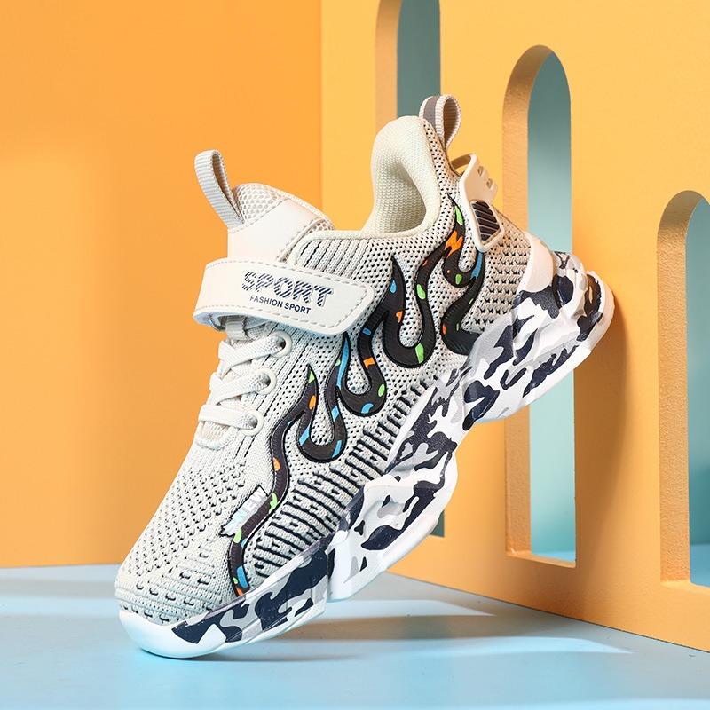 Детская спортивная обувь на все времена года, модные кроссовки для мальчиков, дышащие, среднего и большого размера для детей и девочек, для бега на открытом воздухе