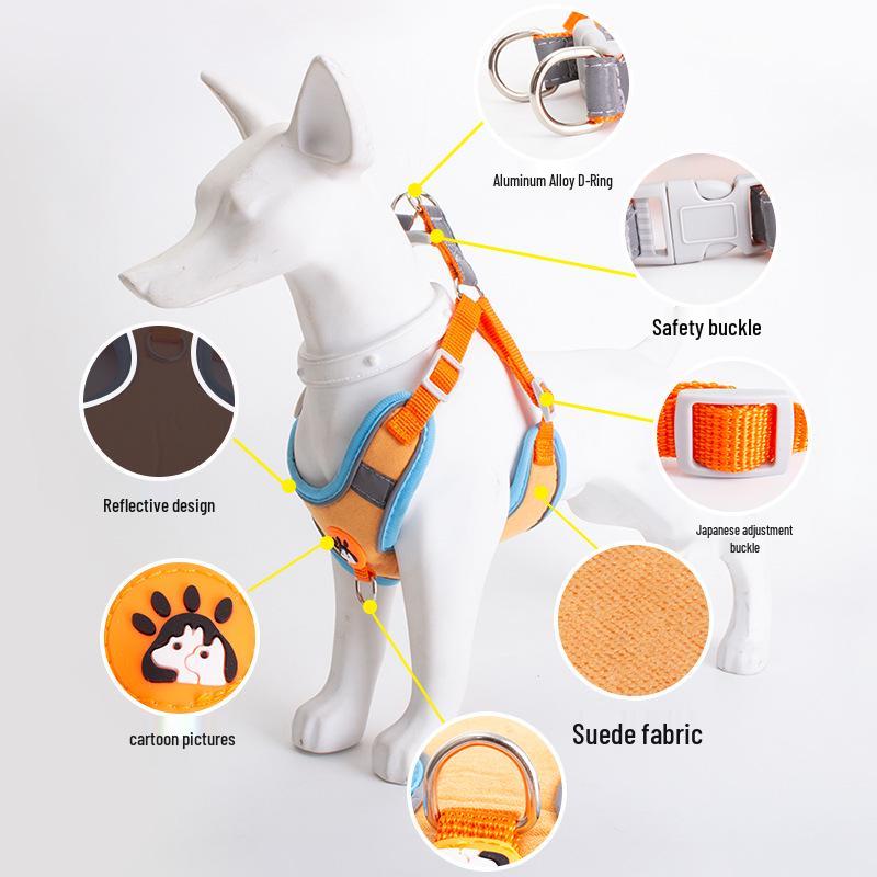 Дышащая шлейка-жилет для собак мелких пород и поводок