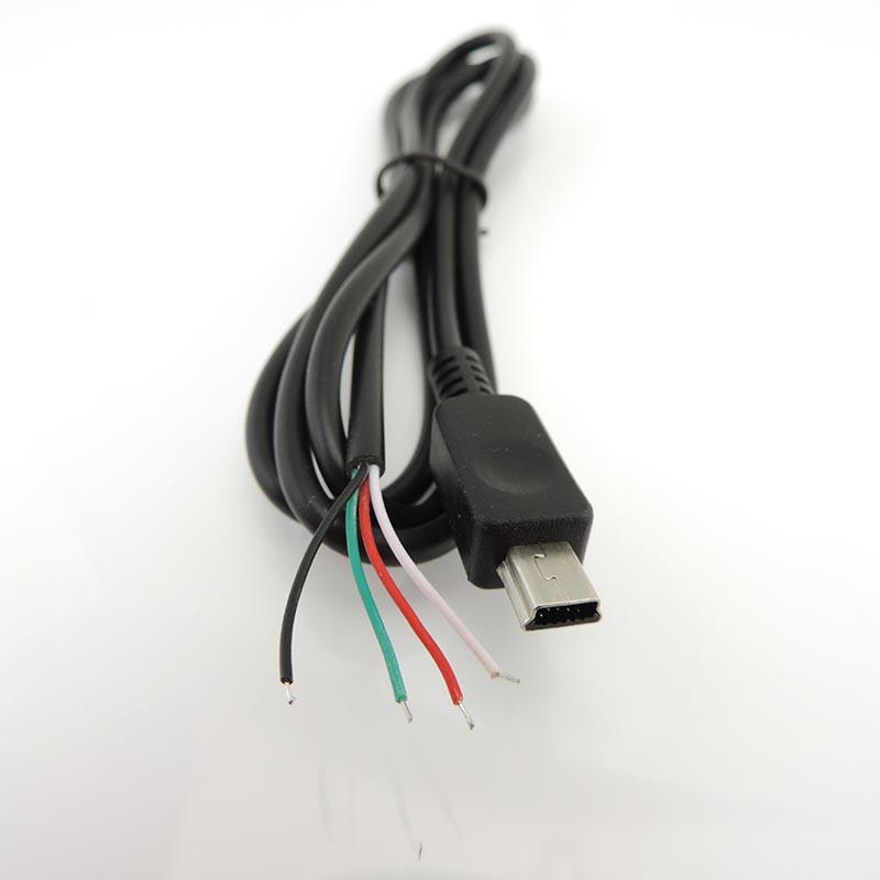 2pin 4pin Mini USB Male Jack Кабель питания 5Pin DIY Зарядка Передача данных Разъем Сварка 1m Провод ремонт 2 4 Core зарядное устройство
