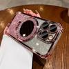 Роскошный Чехол для iPhone 17 16 11 12 13 14 15 Pro Max Plus с Блестками, Поддержкой-Кронштейном и Покрытием, Совместимый с MagSafe Беспроводной Зарядкой