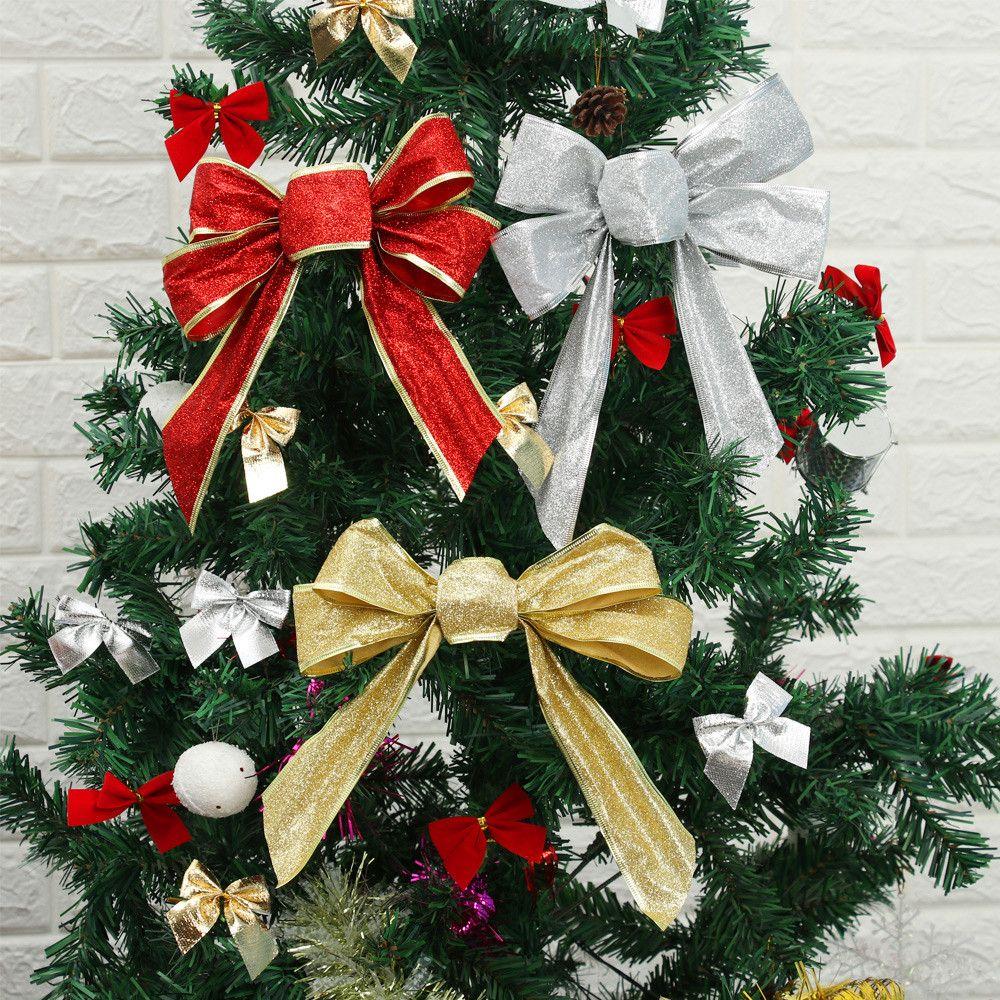 Decorate Gold Powder Bow Pendant Christmas Christmas Decorations Bow Christmas Bow