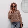 Женская осенне-зимняя модная однотонная свободная теплая куртка с капюшоном
