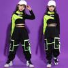 Girls Hip Hop Dancewear Short Top + Half Sleeve + Elasticated Trousers 3 Piece Sportswear Set