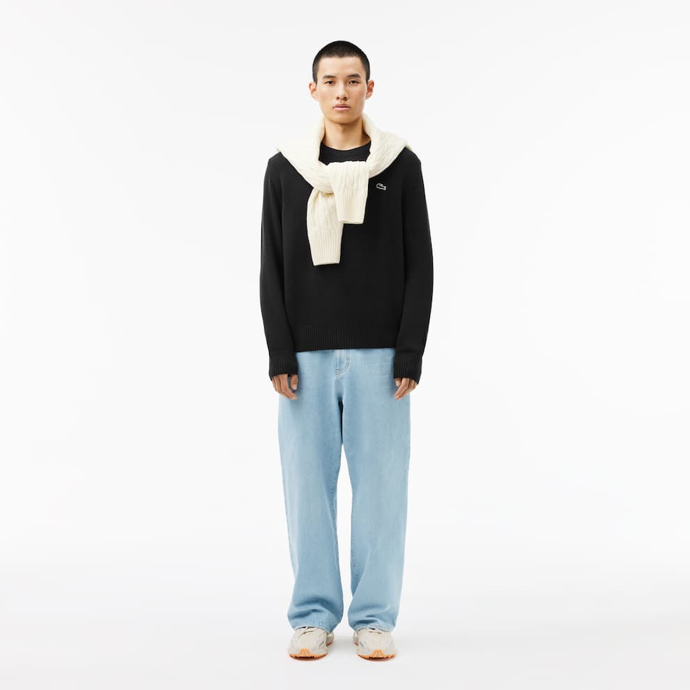 LACOSTE Logo Patch Crewneck Sweatshirt AH2916-031
