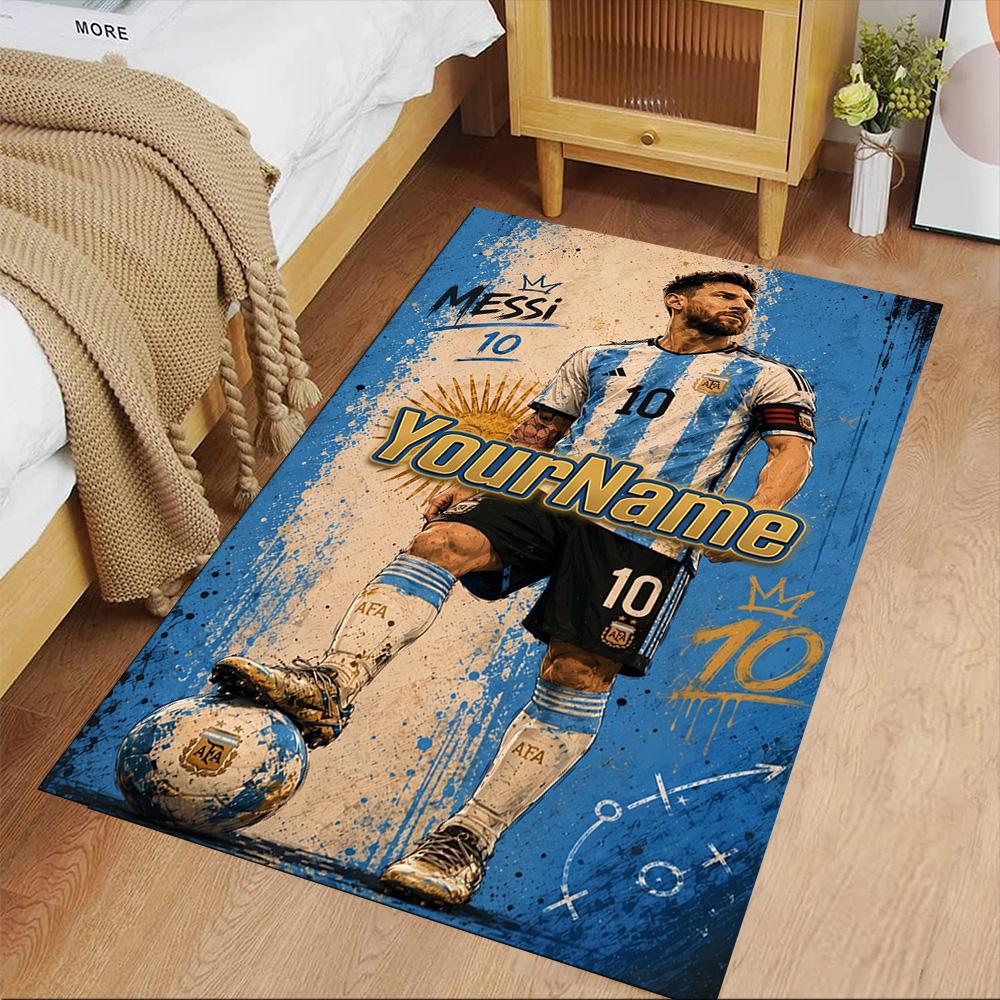Messi Customizable Name Carpet Design for Dining Room Dormitory Hallway Decorate room Antislip Carpet Office home decor Best for Christmas