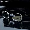 Titanium Alloy Rimless Reading Glasses Ultralight Square Flexible Presbyopic Eyewear Anti-Blue Ray Spectacles Eyeglasses Unisex