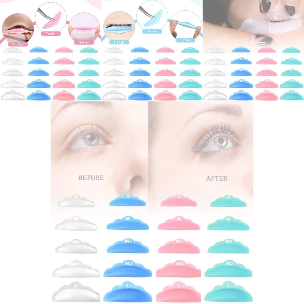 Premium Silicone Eyelash Curling Accessories Five Pair Pack With Colorful Pads For Enhanced Lash Styling
