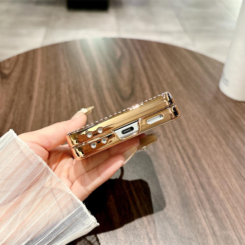 Чехол для Samsung Galaxy Z Flip7 5G с блестящим дизайном, украшенный стразами, жесткий ПК чехол для телефона