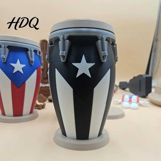 Подстаканник с Пуэрто-Риканским Флагом в Стиле Конги 3D-Печатный Держатель Изолятор для Напитков Устойчивый к Царапинам Легкий Охладитель на 12 унций для Вечеринок Пляжей