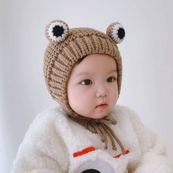 Baby hat autumn and winter baby winter out windproof hat super cute baby bag head warm hat ear protection hat