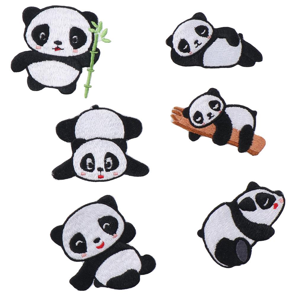 9 Pcs Cute Panda Embroidered Patches Panda Iron On Patches Jackets Delicate Women