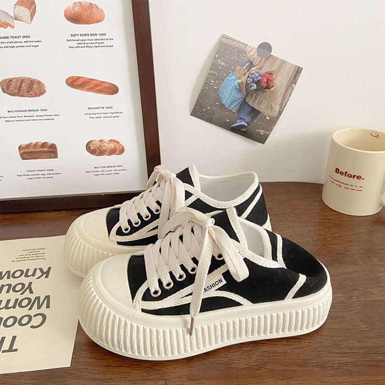 College Style Platform Canvas Shoes Women's 2025 Spring and Summer New Student Versatile Ins Tide Sports and Leisure White Shoes