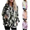 Модная женская зимняя повседневная свободная куртка с капюшоном и плюшевым принтом с длинными рукавами и карманами на шнурке
