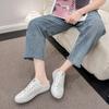Spring and Autumn New Canvas Shoes Female Students Half Drag Lazy Versatile Breathable Casual