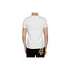 Versace Однотонная футболка с принтом логотипа, V-образным вырезом и короткими рукавами для мужчин, Топы Белый AUU01004-A232741-A1001