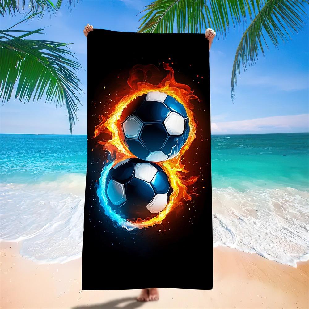 Water-Absorbing Portable Adult Football Beach Towel European, American And South American Bath Towel Digital Printing Factory