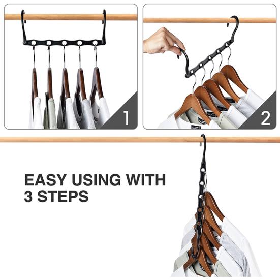 8 шт. вешалок для одежды с поворотным крючком на 360 градусов, с высокой грузоподъемностью, складные вешалки