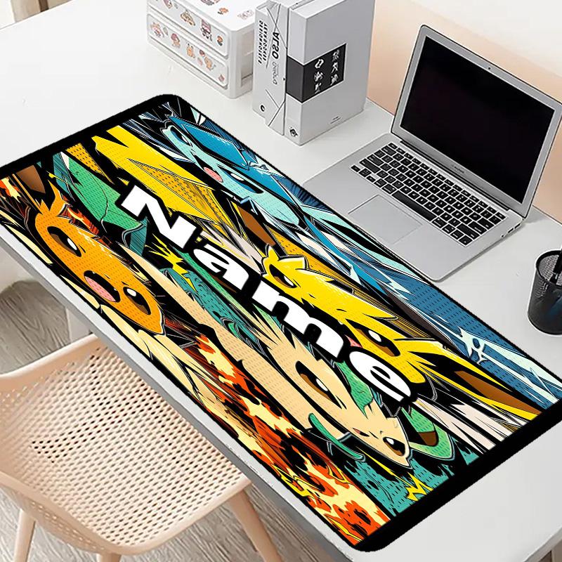 Custom Name Personalized Anime Pattern Mousepad, Laptop PC Desk Mat, Decorative Desk Mat for Home Keyboard Pad Gift