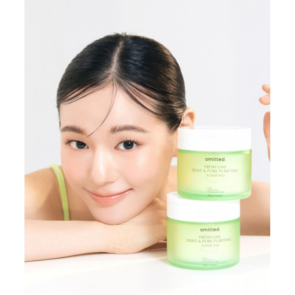 Omacile [2 упаковки] Fresh Lime Lha Glow Pore Тонер-пэды для пор 70 шт. x 2