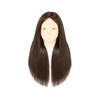 Mannequin Head with Real Hair Hairdresser Braiding Hair Styling Training Manikin Cosmetology Doll Head Brown Golden Hairdressing Makeup Practice Head