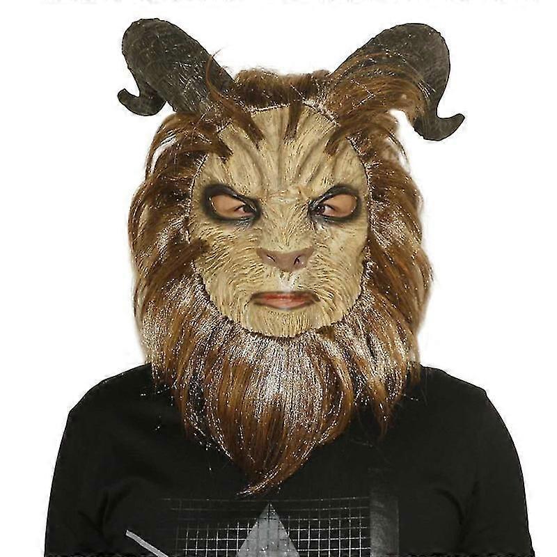 Movie Beauty And The Beast Cosplay Prince Mask Lifelike Face Muffle Halloween Carnival Costume Props