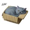 Waterproof Cat Statue Mini Ornaments, Simulation Express Carton with Resin Kitten Figurines, Cute Healing Desk Accessory Desktop Car Dashboard Decor,