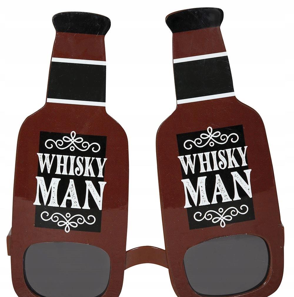 Okulary Imprezowe Butelki Whisky Whiskey Fotobudka Karnawał Kawalerski Bal