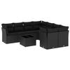 VidaXL Salon de Jardin avec Coussins 9 pcs, Canapés de Terrasse, Ensemble de Meubles de Patio, Mobilier d'Extérieur, Noir 3249154