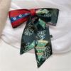 Ribbon Headband Christmas Silk Scarf Printed New Year Scarf Retro Long Scarf  Women