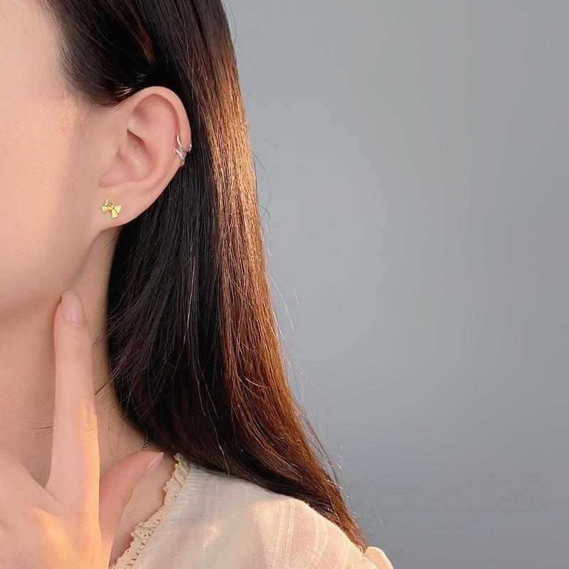 Милые серьги-гвоздики в форме банта для женщин, сладкие серьги в форме сердца для девушек и студентов, профилактические серьги для вечеринок