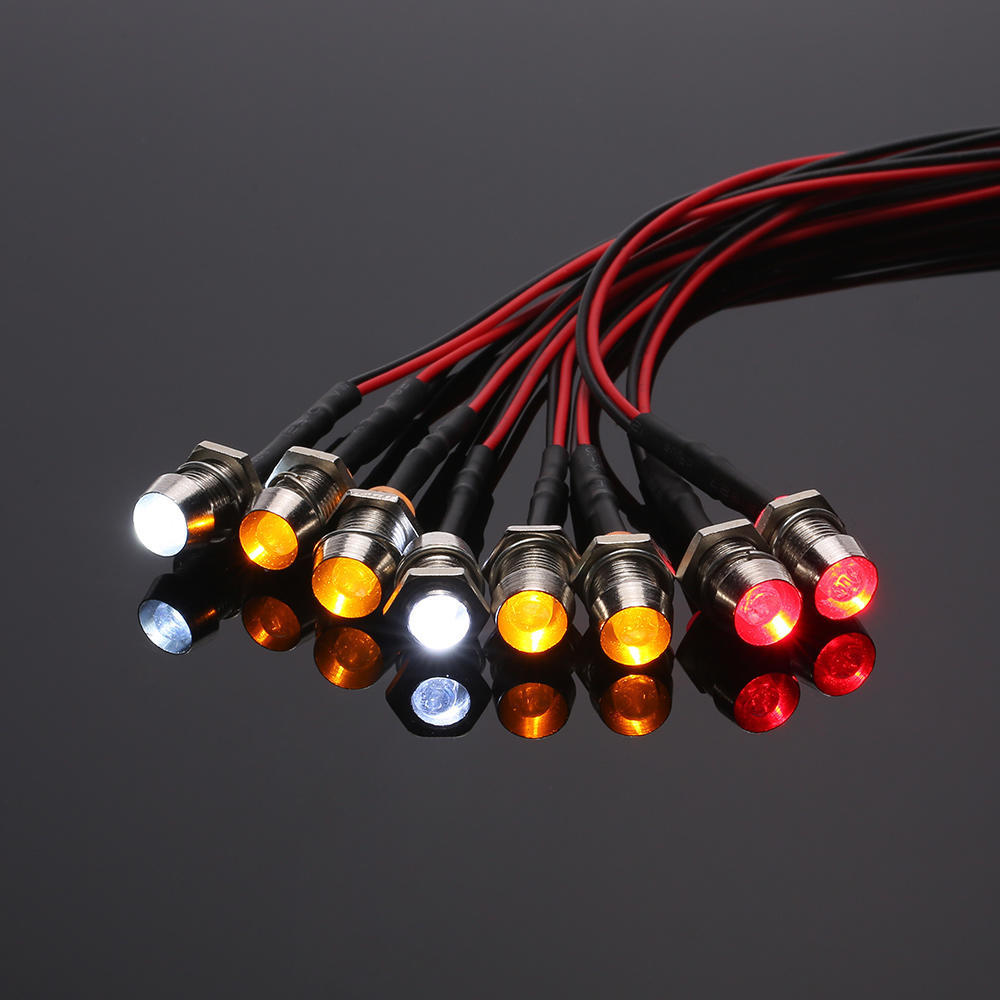 Kit De 8 LEDs 2 Blanc 2 Rouge 4 Jaune Pour 1/10 1/8 Traxxas Redcat RC Car