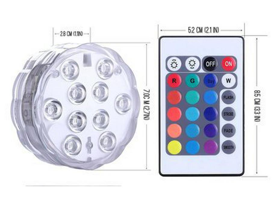Светодиодные погружные светильники с дистанционным управлением: Набор из 10 предметов для аквариума, ванны, вазы и фонтана