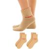 Hokaron Warm Full Round Sizes and HKM03 Socks, Fleece-Lined, Pile, Thick, Toe, Short, Ankle, 24-26cm, 2-Pair, Men's Women's, Beige, (2-Pair Beige)
