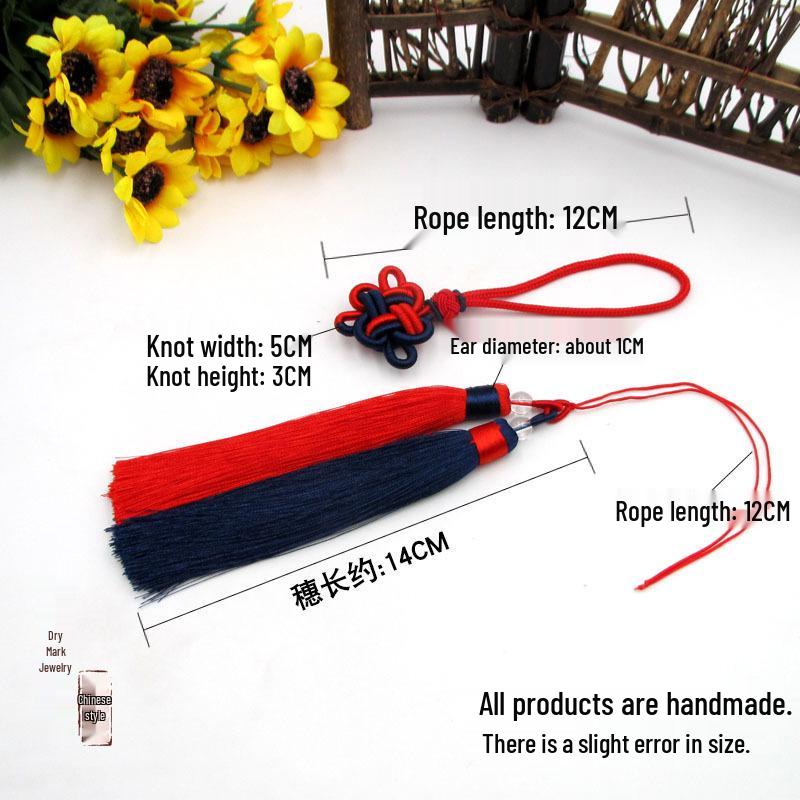 Двухцветная кисточка-подвеска в виде китайского узла для рукоделия