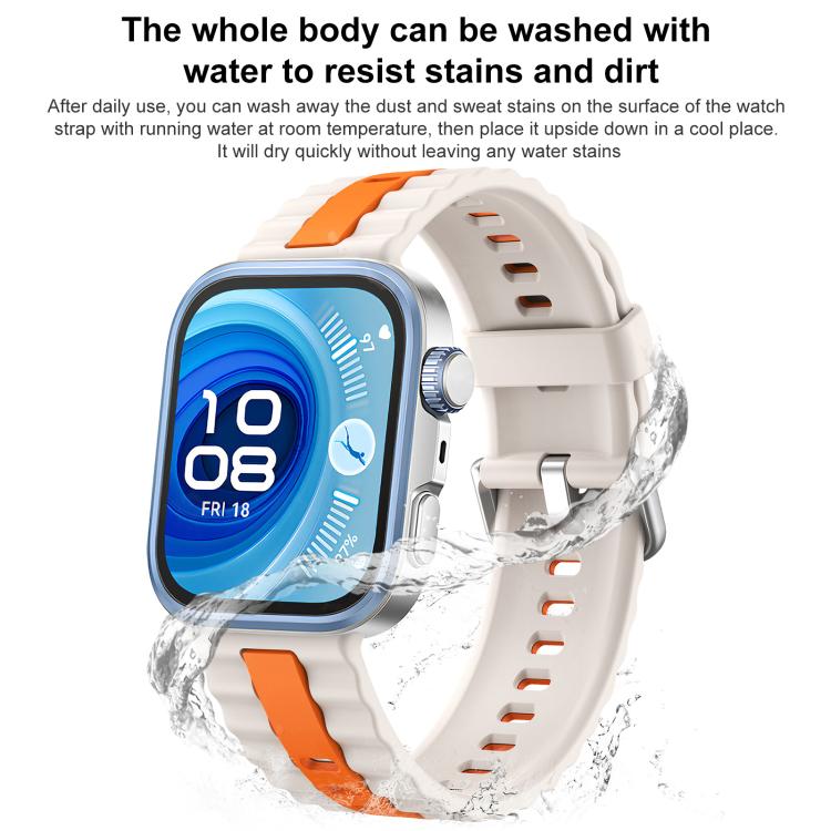 Sport Vertical Striped Two Color Silicone Band for Huawei Watch Fit5/Fit5 Pro/Fit4 Pro, Adjustable Strap, Strap Only