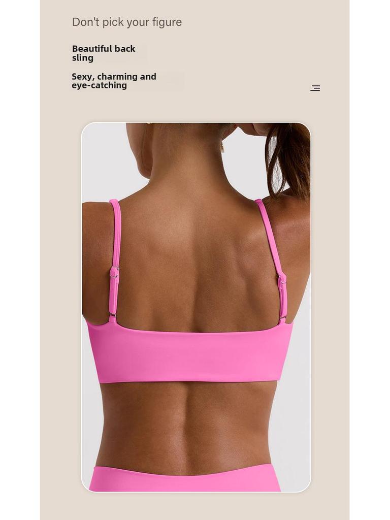 Комплект сексуального нижнего белья Cross-Border: Спортивный бюстгальтер-комбинезон и штаны для йоги с высокой талией