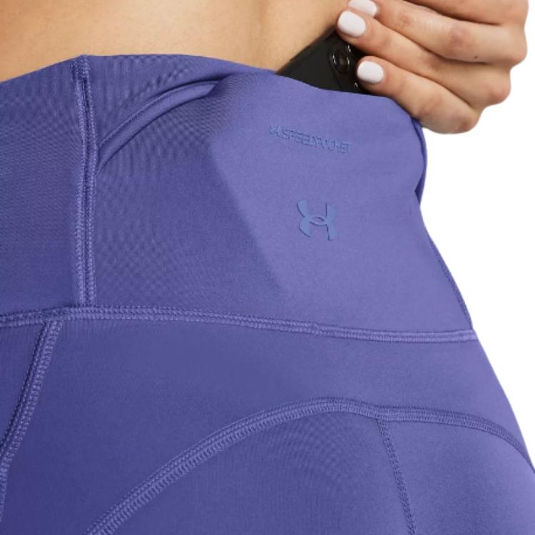 Under Armour Однотонные светоотражающие облегающие спортивные брюки с завязками на высокой талии, женские брюки цвета карбон-синий 1383367-561