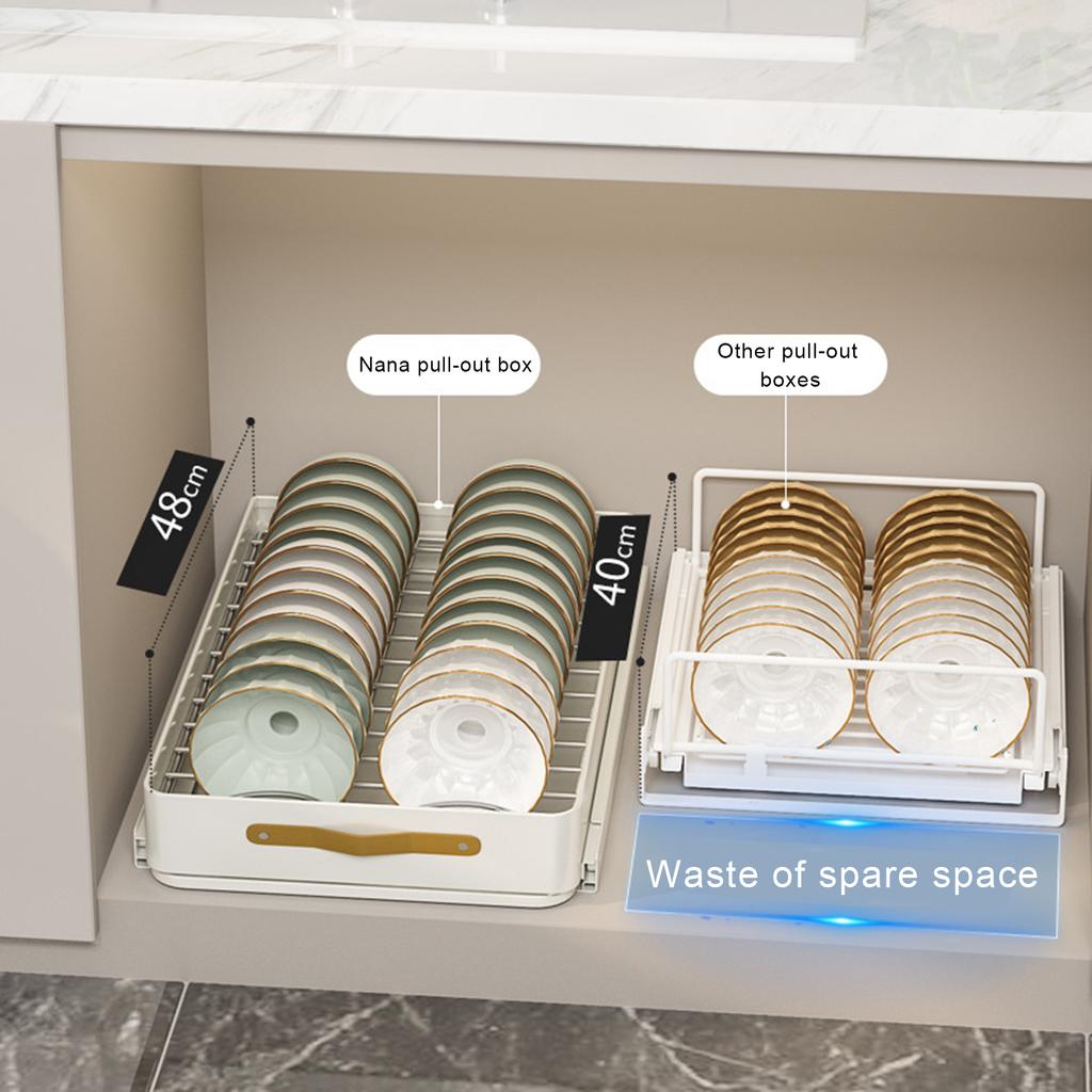 Draining Rack Self-adhesive Stripe Drawer Type Heavy Duty Load Capacity Easily Pull-out Dish Plate Bowl Drying Organiser