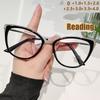Модные ретро очки для чтения с вогнутой оправой для женщин, с защитой от синего света, в форме кошачьего глаза, на металлической подставке, модель 5027