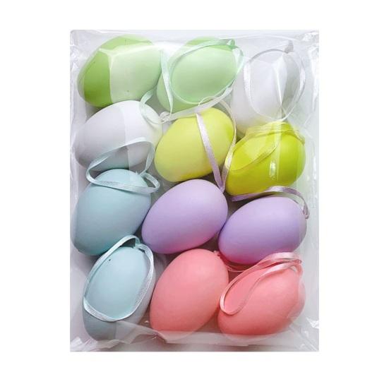 12 шт. Разноцветные пластиковые пасхальные яйца Сделай сам Игрушка для раскрашивания яиц для дома Детские занятия Принадлежности для пасхальной вечеринки