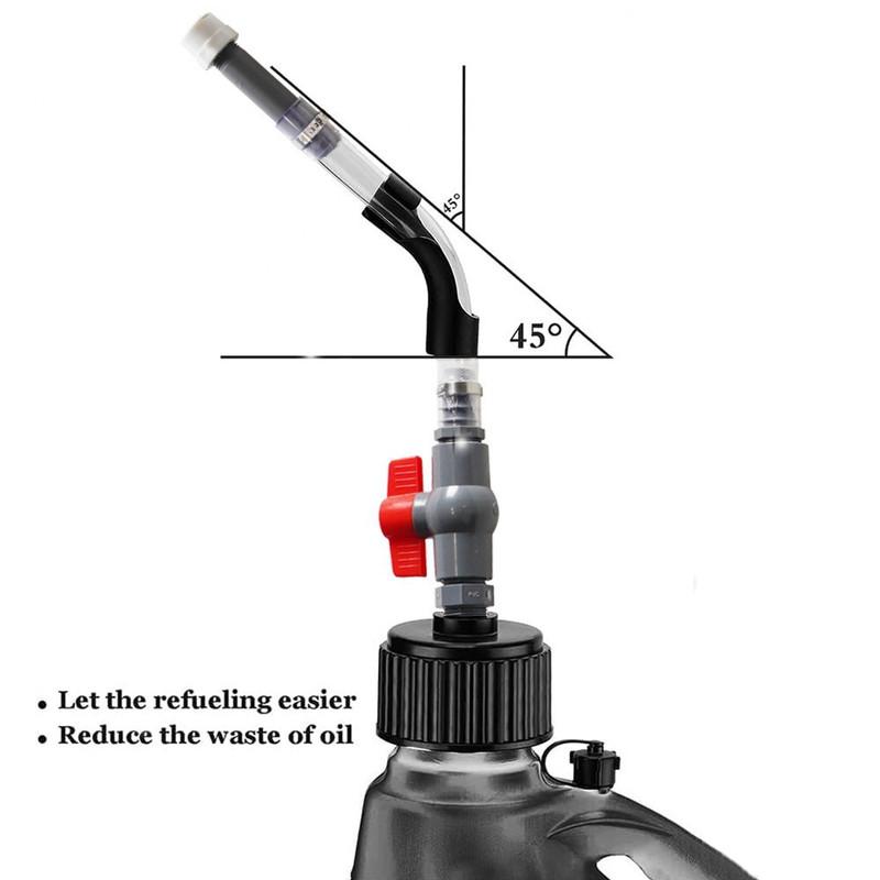 5 Gallon VP Racing Fuel Filler Hose with Ball Valve Shut & Hose Bender Oil Tube Fuel Hose Kit For LC2 Jugs Scribner Fuel Jugs