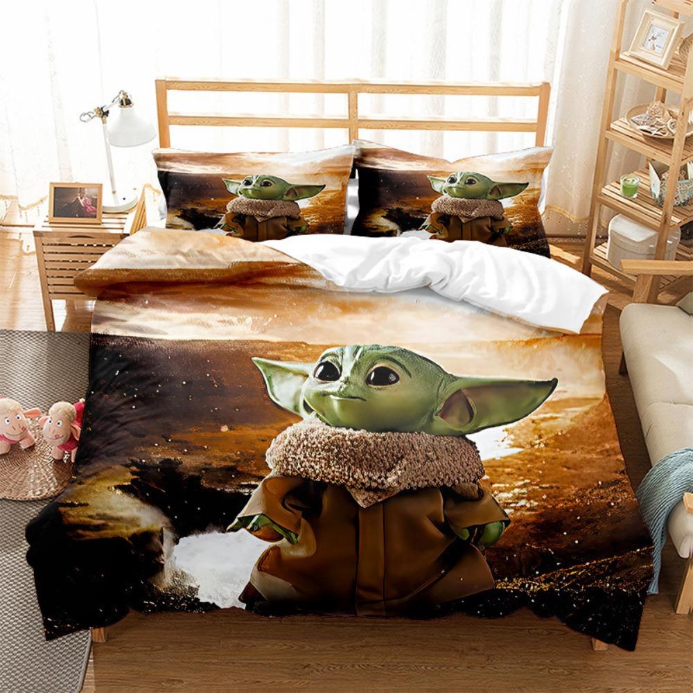 Yoda Duvet Cover pillowcase Bedroom Decoration Children Gift adult Single Double bed Large SizeZip Duvet Cover