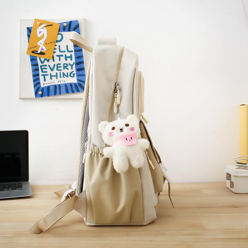 Школьный портфель, комплект из нескольких предметов, контрастный цвет, унисекс, рюкзак большой вместимости для кампуса для старшеклассников