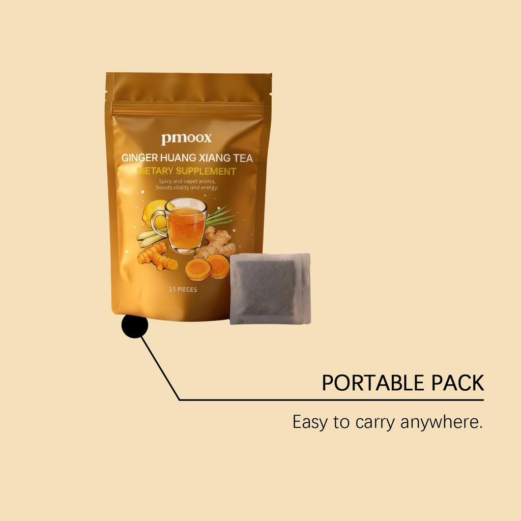 PMOOX Turmeric Lemon Blend with Unique Packaging Design for Cross-border Appeal.