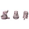 3 Pcs Creative Yoga Elephant Figurine Resin 3D Craft Animals Ornament Desk Decor Sculpture for Home Living Room Office